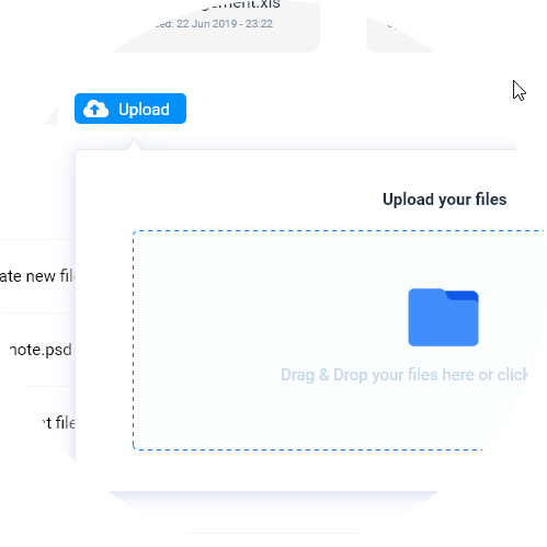 Upload files to your file manager