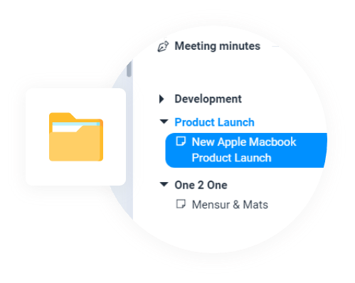 Organize meeting minutes in folders