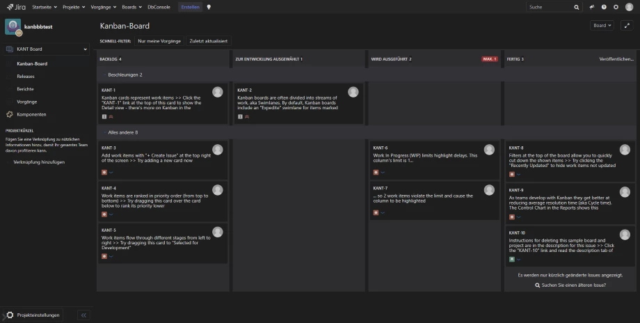 DarkTheme app which makes jira into dark mode. This is presenting Kanban View. 
