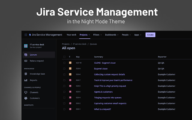 Night Mode for Jira - Chrome Extension 