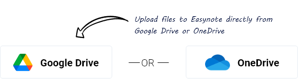 Google Drive and Onedrive integration in Easynote