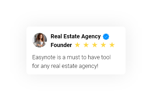 Founder of a real estate agency is using Easynote in his company to manage his agency listings