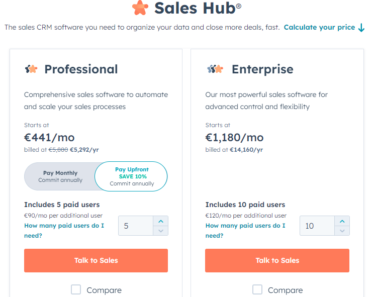 Hubspot meeting pricing. You need to purchase A sales hub package to include hubspot meetings. This can never match the Calendly pricing. 