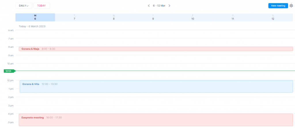 Scheduling in Easynote to avoid meeting conflict
