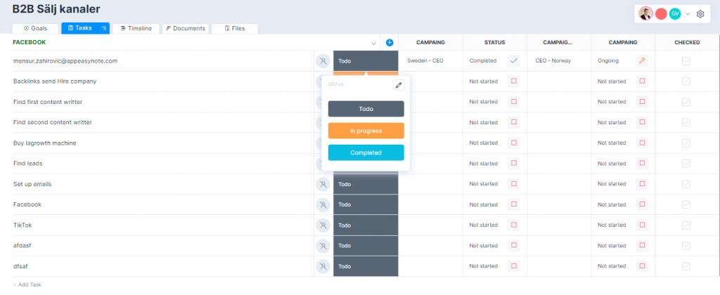 easynote tasks for doing the work