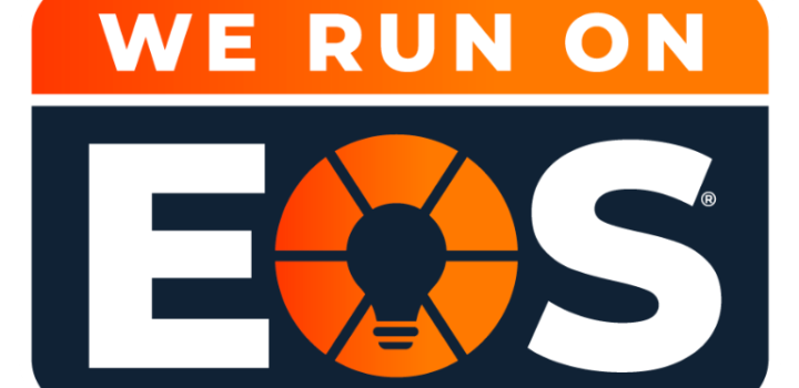 Entrepreneur Operating System logo and We run on eos sign for entreprneurs using this system or easynote