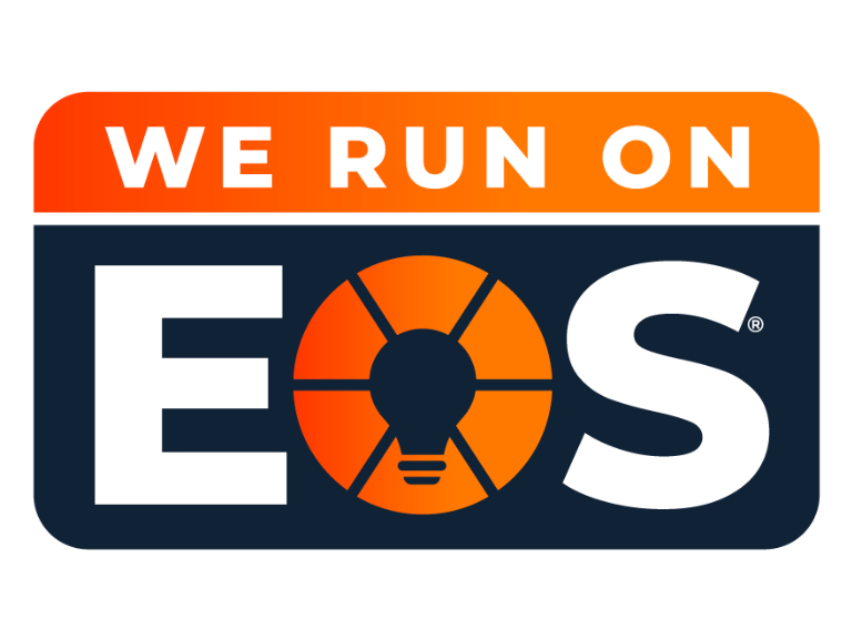 Entrepreneur Operating System logo and We run on eos sign for entreprneurs using this system or easynote