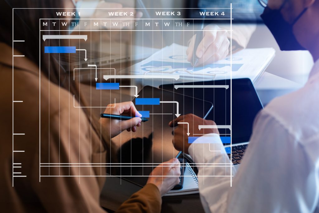 virtual project planning adds value to your business using easynote, project managers looking at a virtual business board