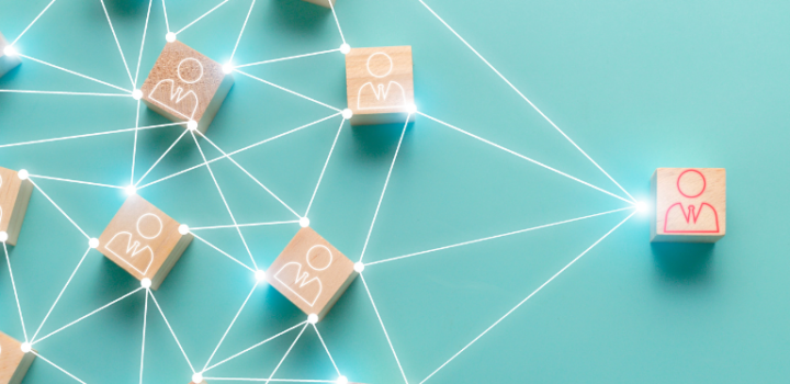monday.com dependencies shown as a modern graph where pieces of wood are connected representing tasks