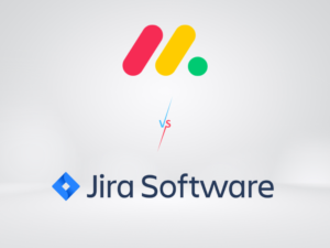 monday vs jira shown on a white surface used as a visual representation of the battle of two tools