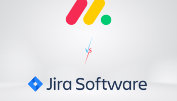 monday vs jira shown on a white surface used as a visual representation of the battle of two tools
